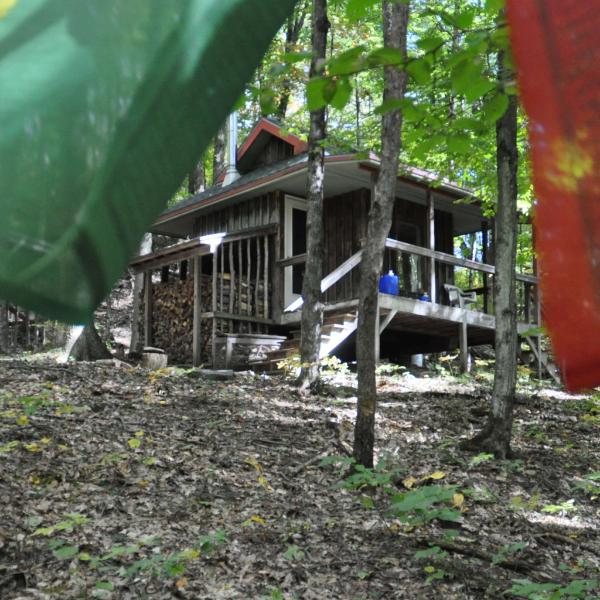 Cabin in snow used for solitary retreat
